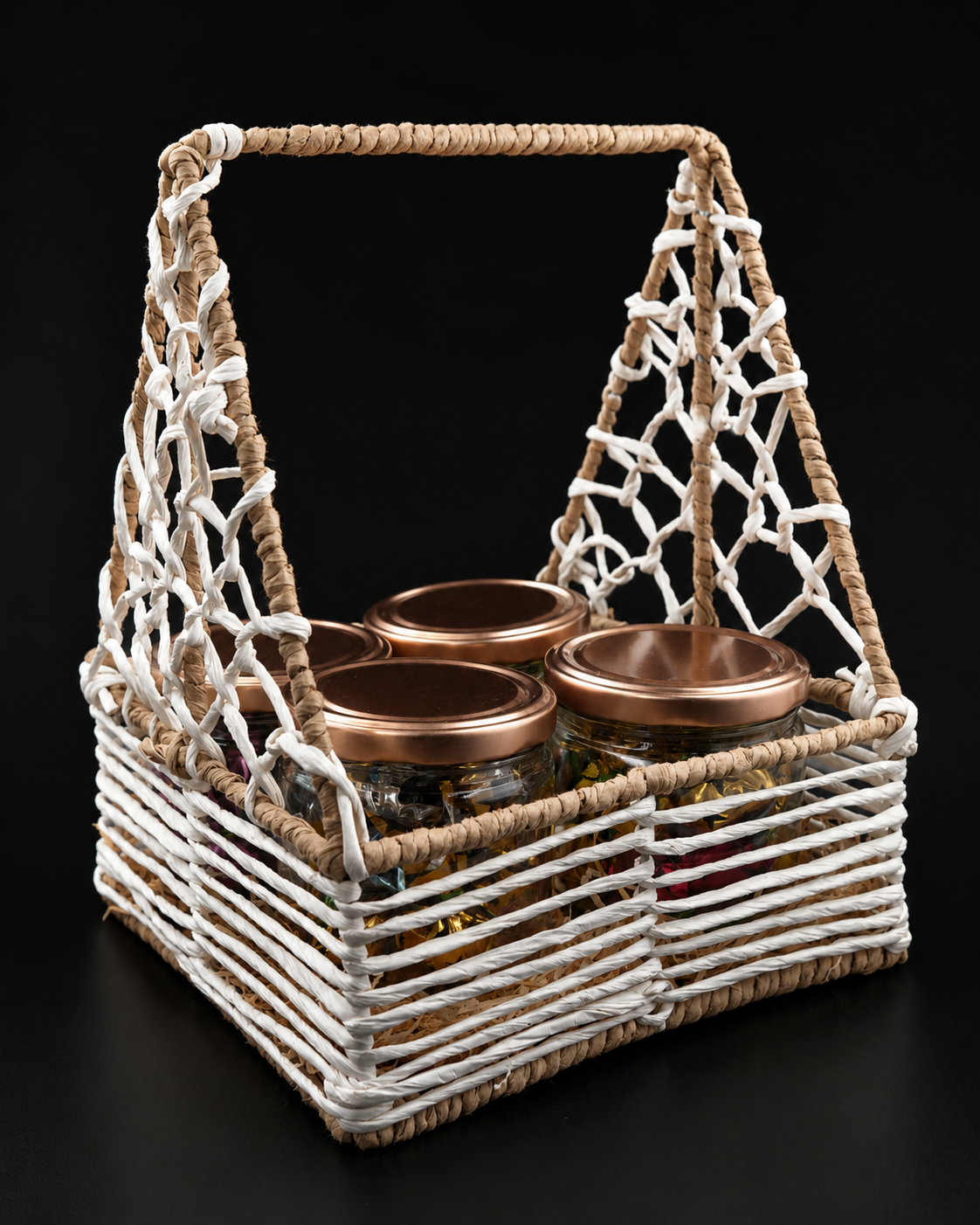 4 Jar Jute Basket